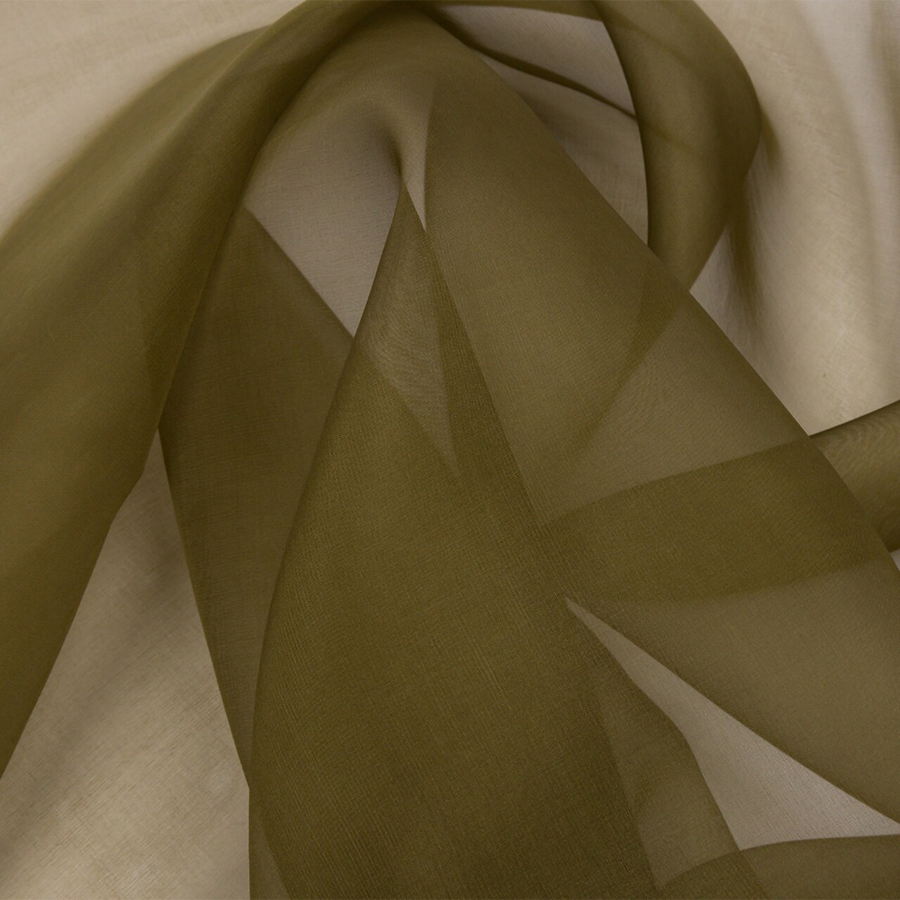 1 Yard Olive Green Silk Organza Sheer Lightweight Fabric for Bridal Gowns and Couture 44 Inch Width